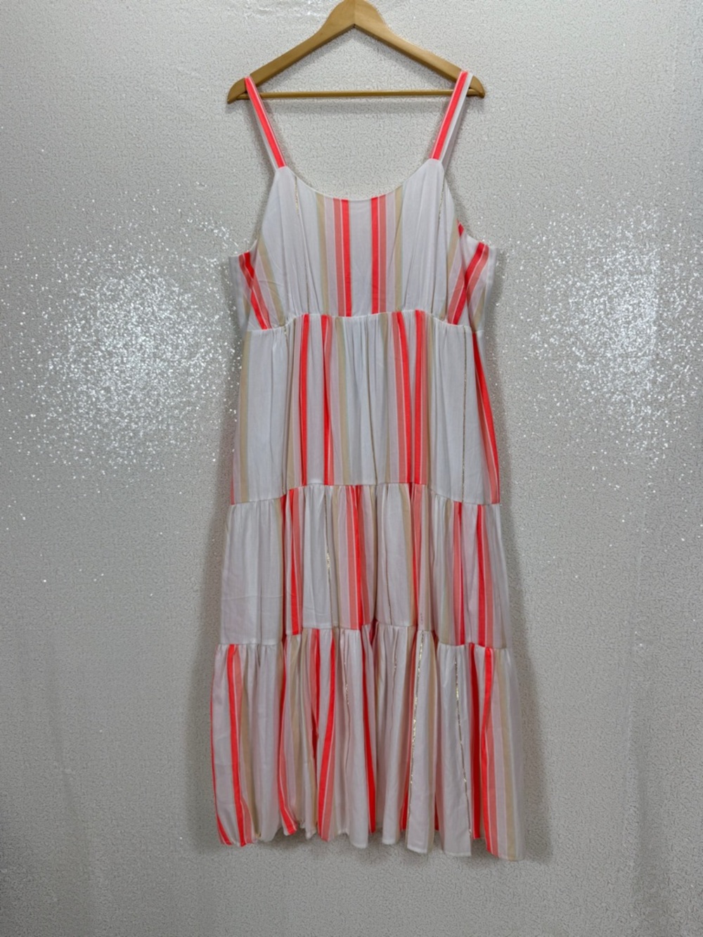 For The Republic Dress 2X Striped Maxi Dress Boho Tiered Sundress Women’s - Picture 10 of 13